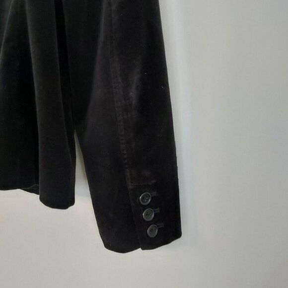 Gap Black Velvet Two Button Blazer Size 14 - Picture 2 of 11